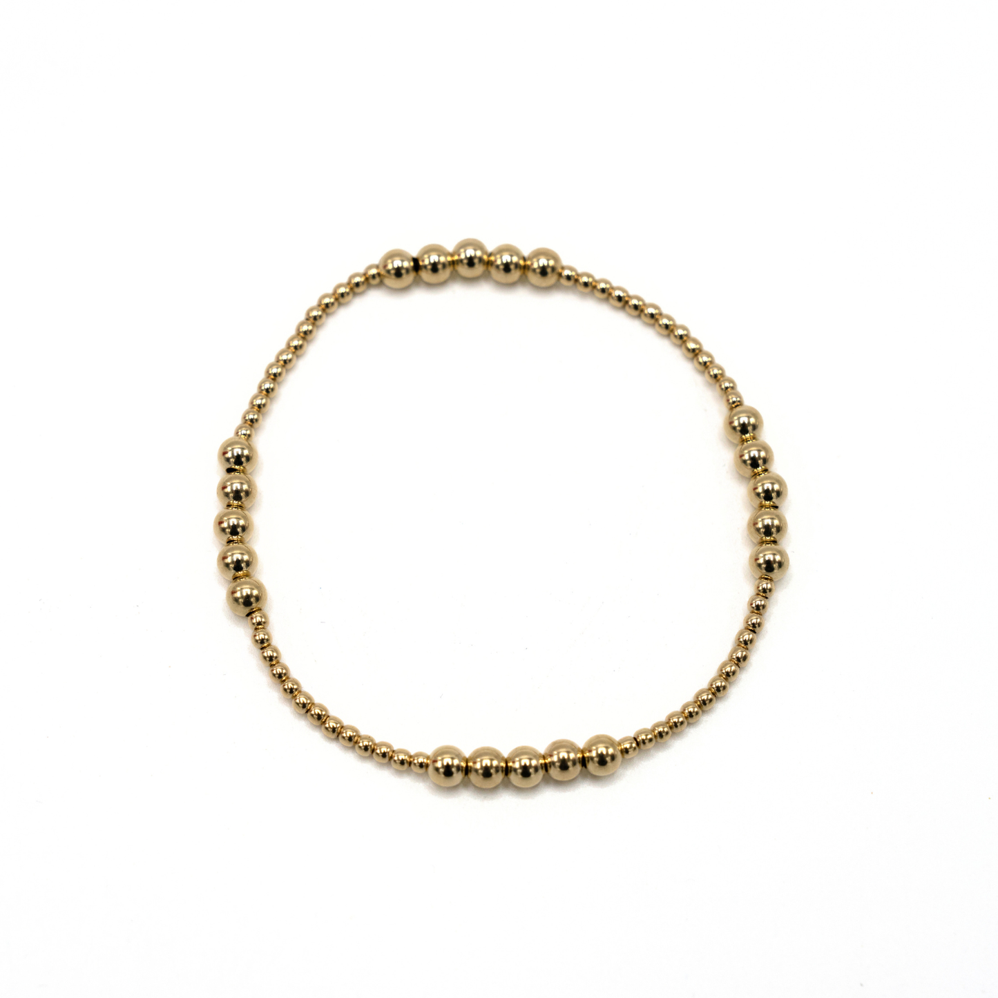 The Hamptons 2*4 14k Gold-Filled Beaded Bracelet: 6.5"