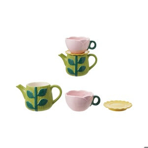 Rose Teapot, Cup & Saucer