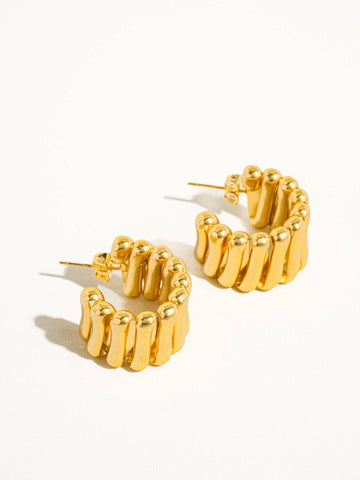 Nyla 18K Vintage Gold-Plated Modern Hoop Earring