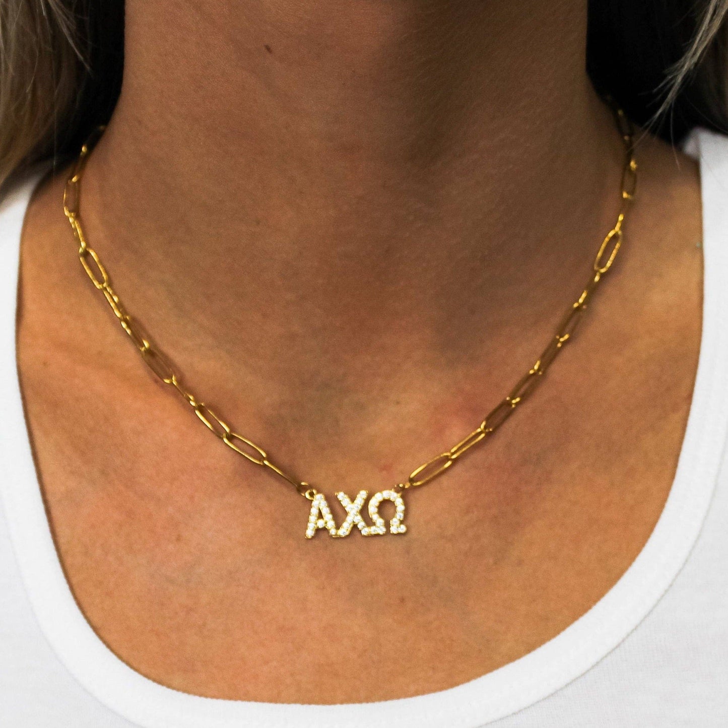 Rhinestone Necklace - GPhi