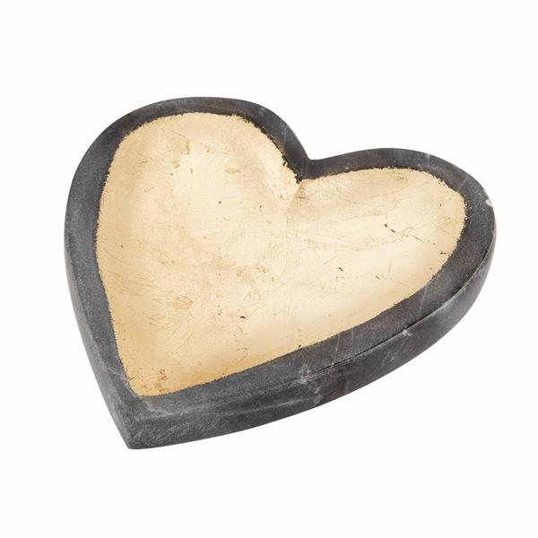 Marble Heart Trinket Dish - Gray