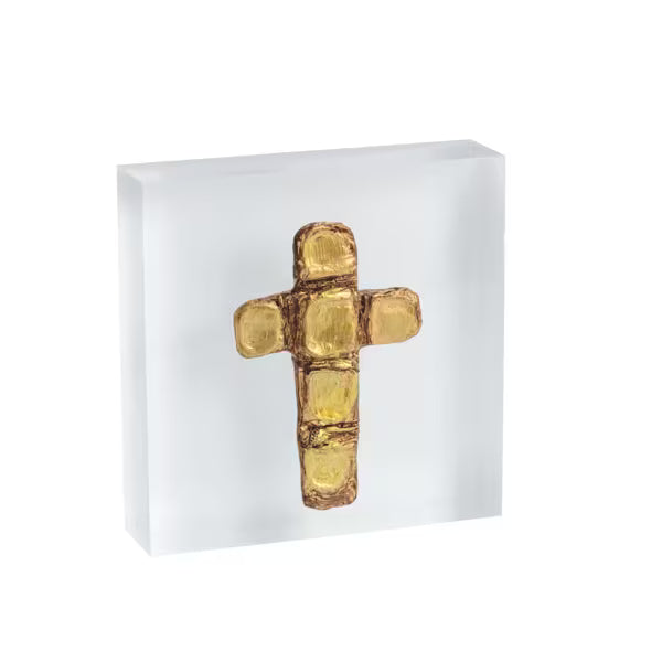 Acrylic Gold Cross Plaque