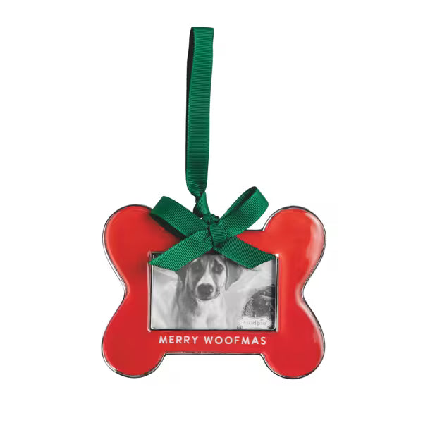 Merry Woofmas Bone Frame Ornament