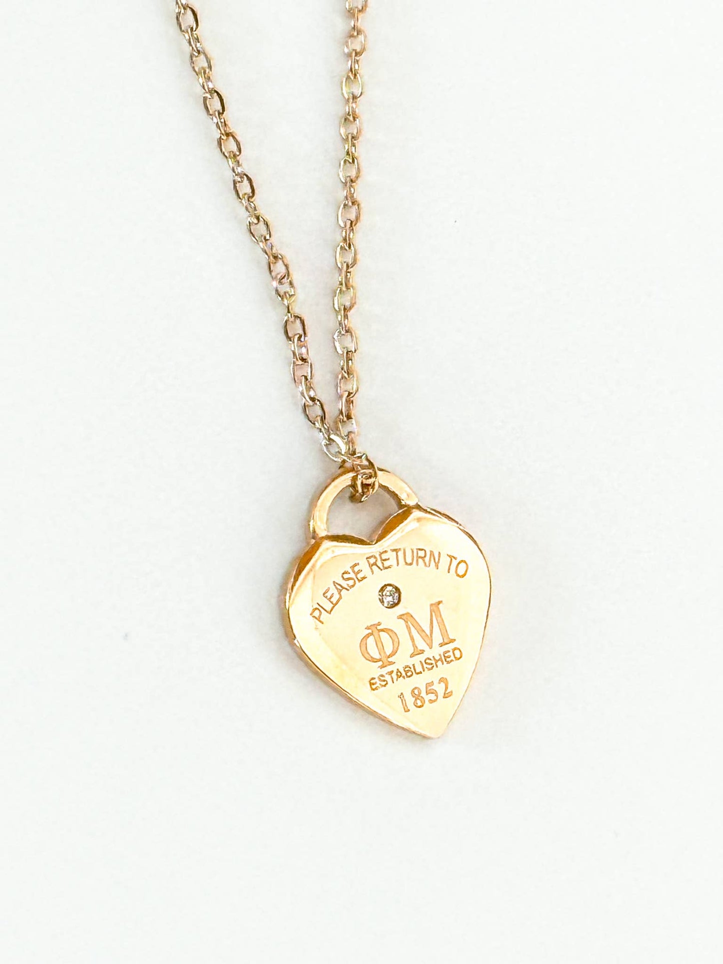 Phi Mu Please Return Necklace