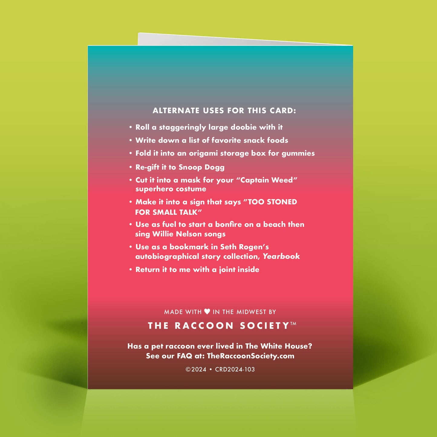 Weed Birthday Card