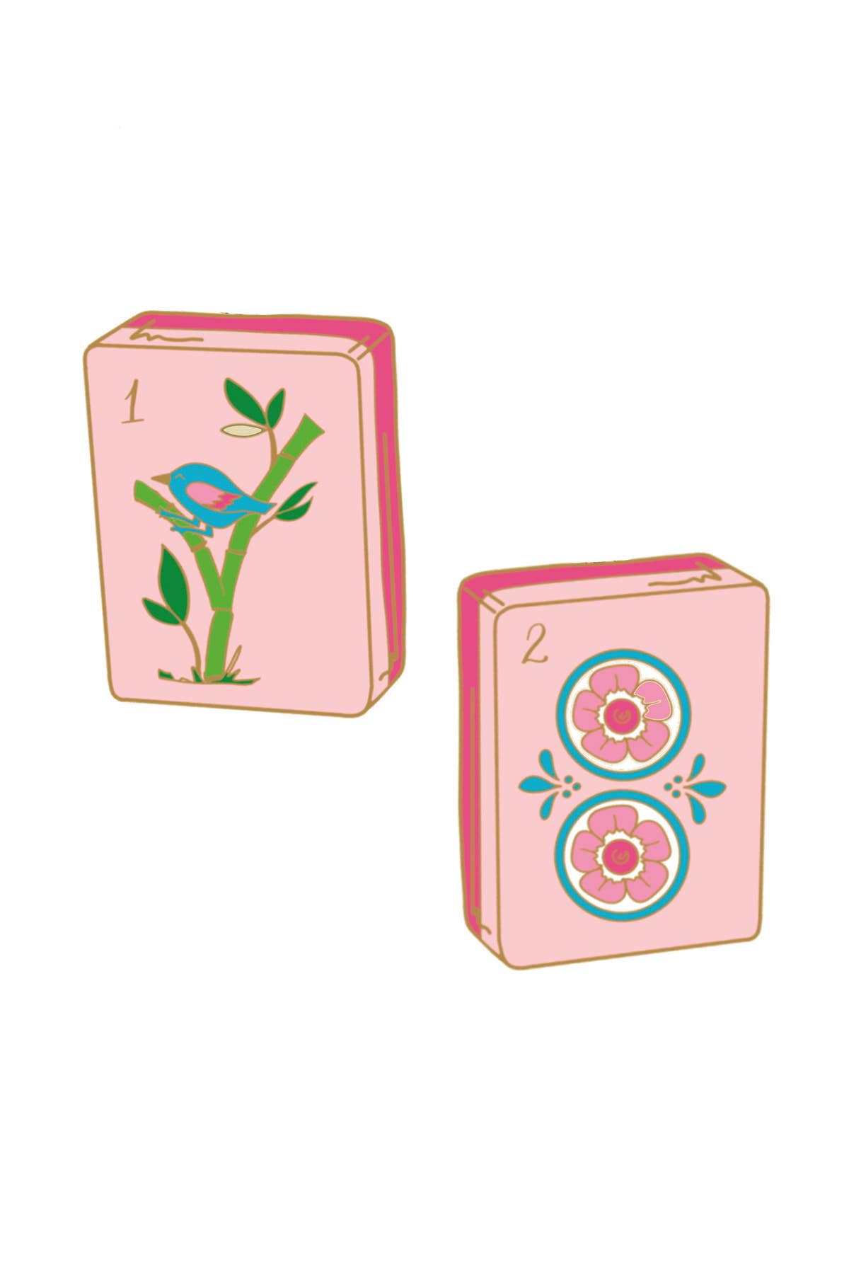 Mahjong Tile Stud Earrings