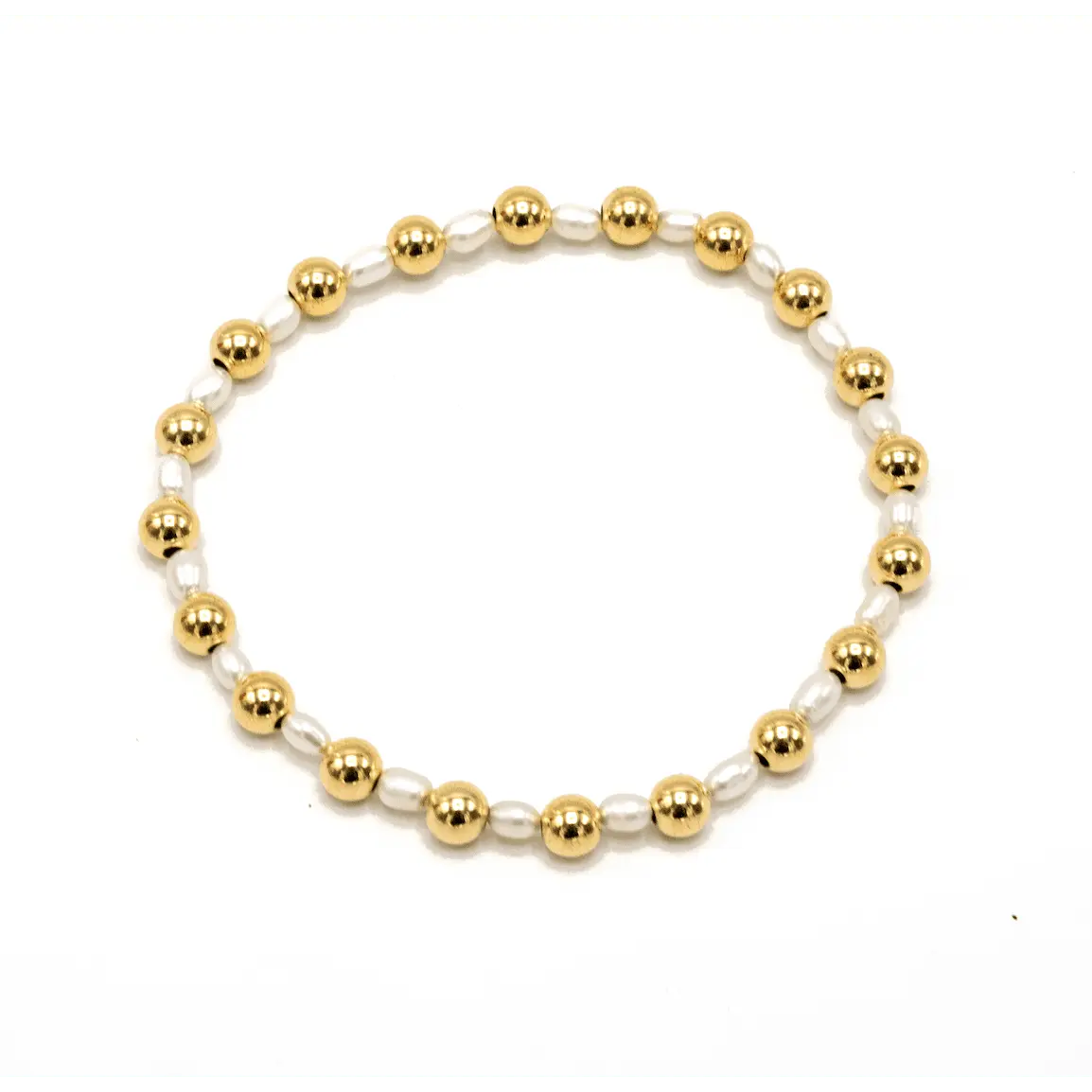 4mm Montauk 14k Gold and Pearl Waterproof Bracelet: 6.5