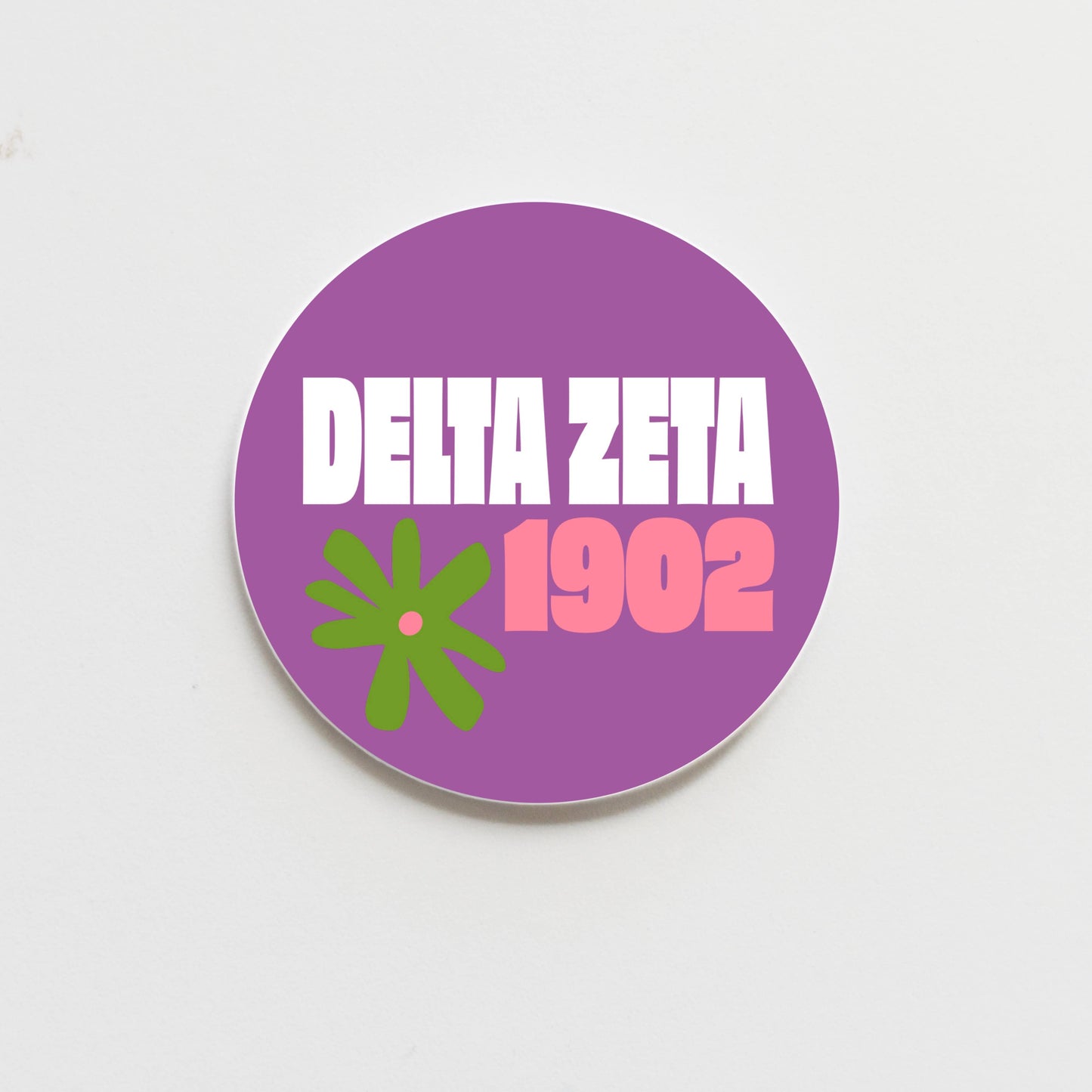 Delta Zeta Funky Floral Greek Button - 3.00 inch