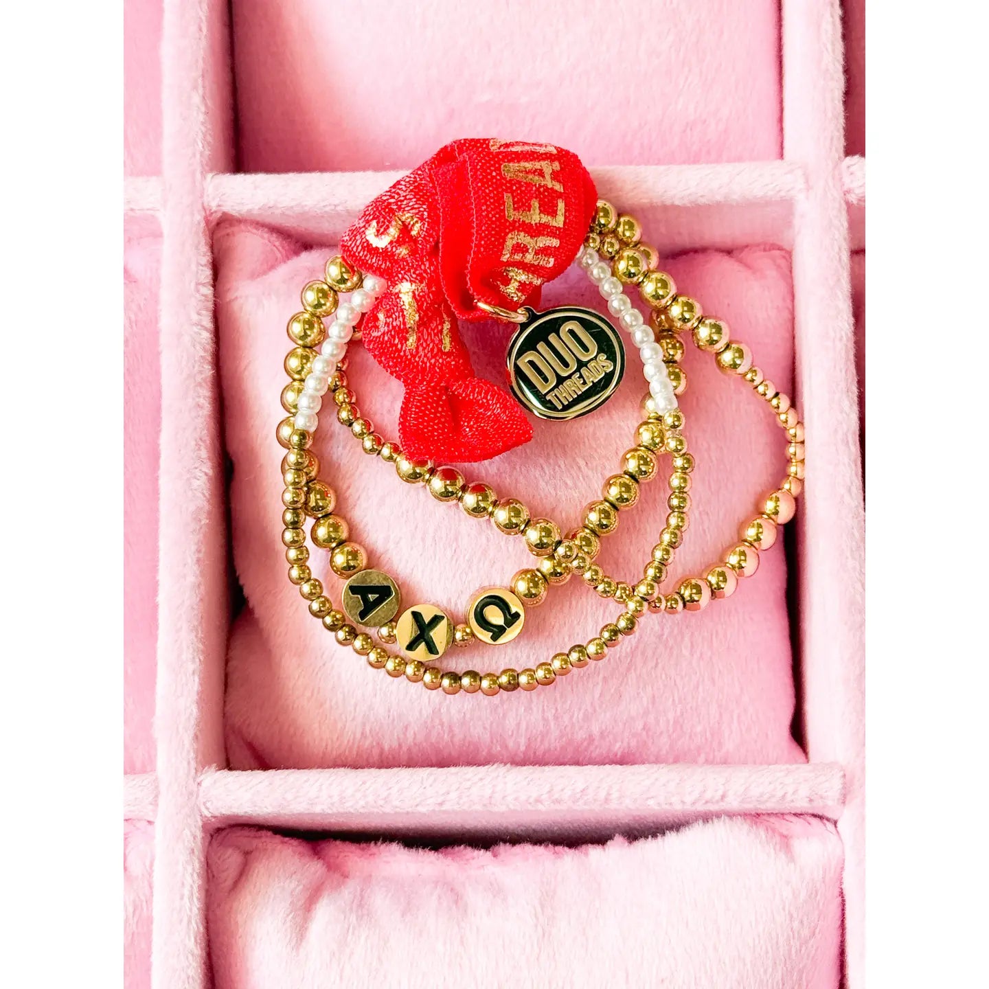 AXO Sorority Gold Stack Bracelet