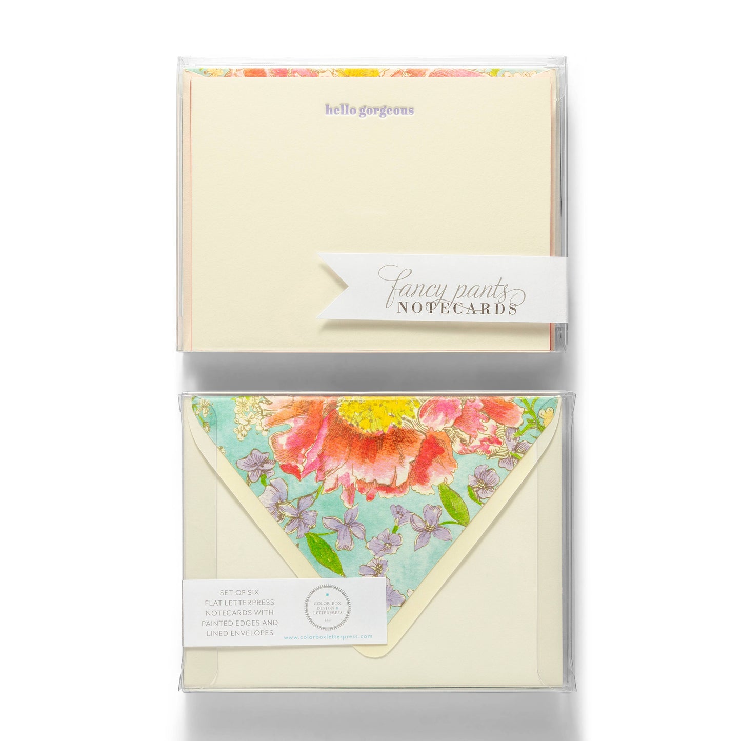 Hello Gorgeous Letterpress Flat Notecards