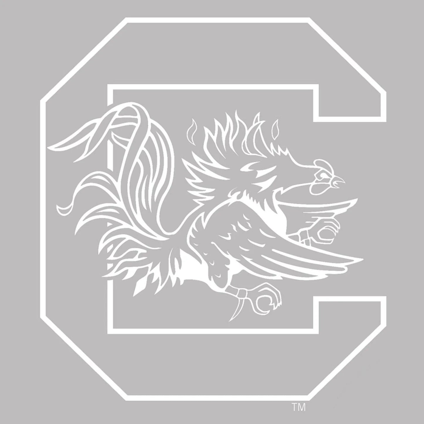 White Block C Auto Decal - 6"