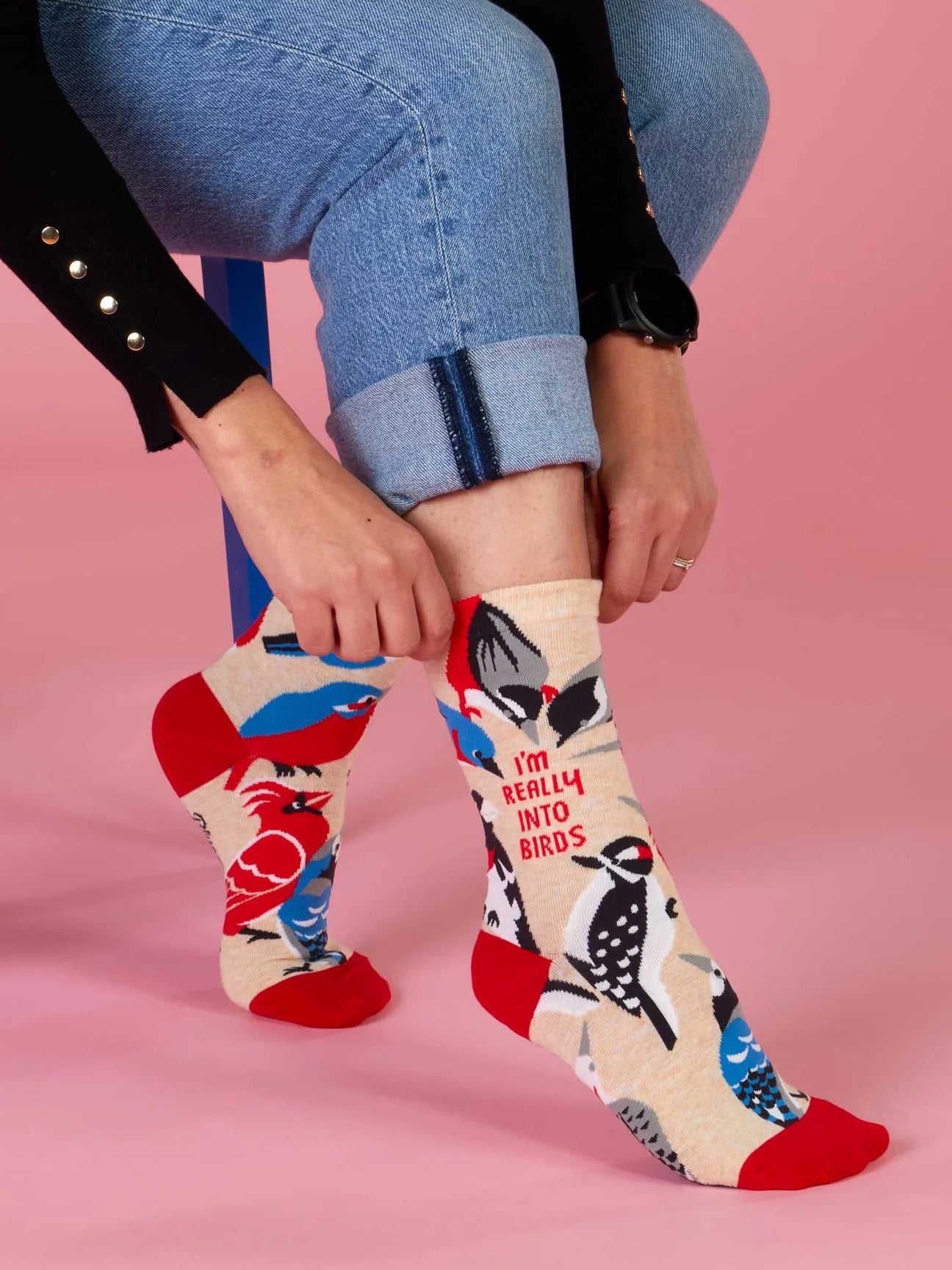 I'm Really Into Birds W-Crew Socks