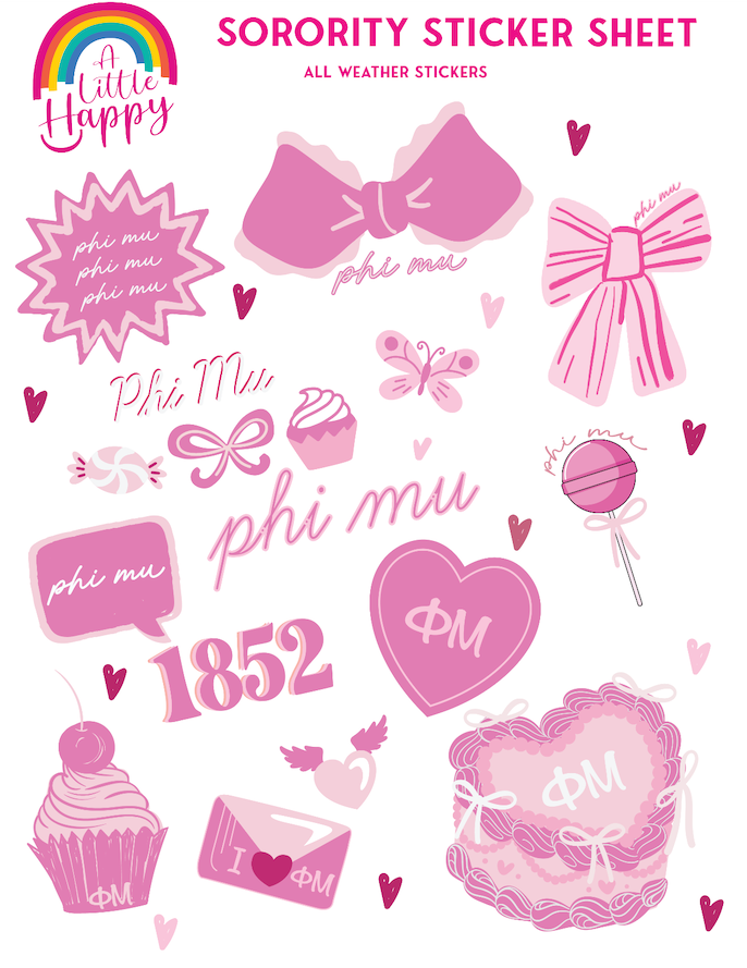 Phi Mu So Sweet Stickers
