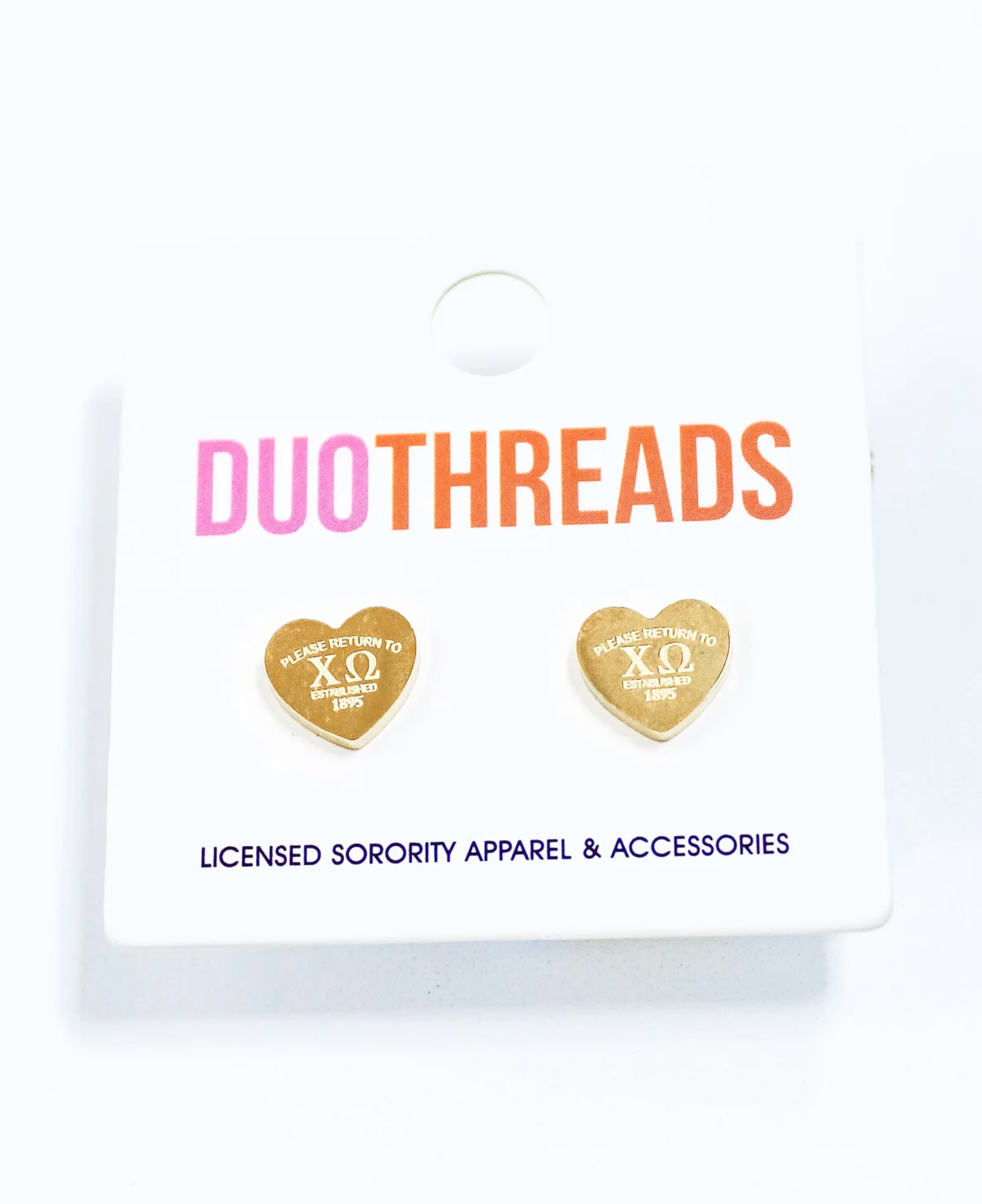 "Please Return" Heart Studs - Chi O