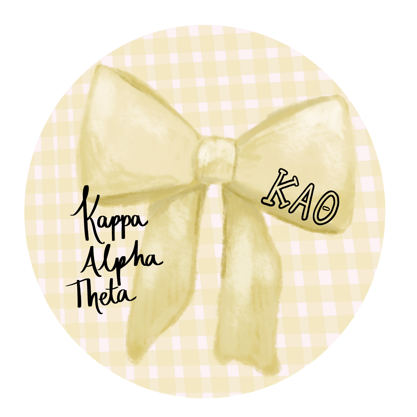 Theta Greek Bow Button