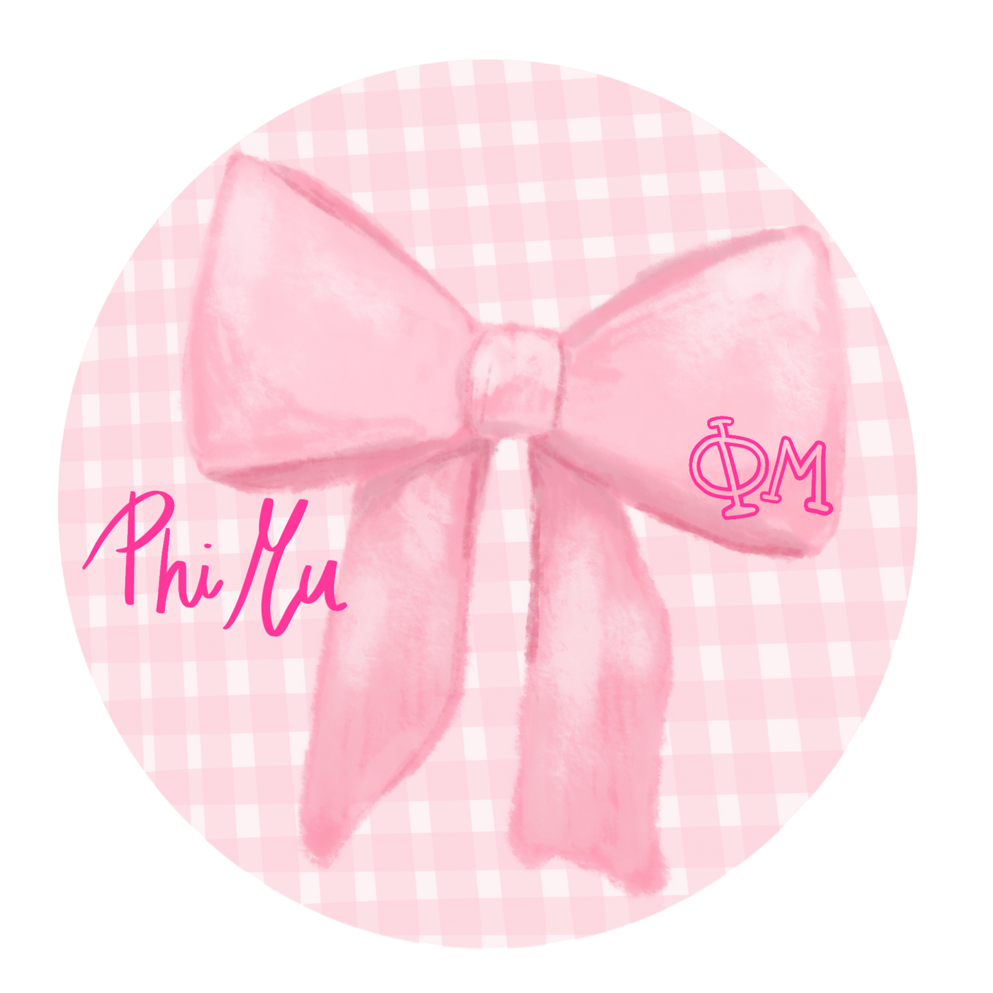Phi Mu Greek Bow Button
