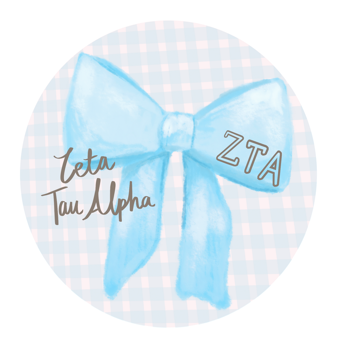 Greek Bow Button - ZTA