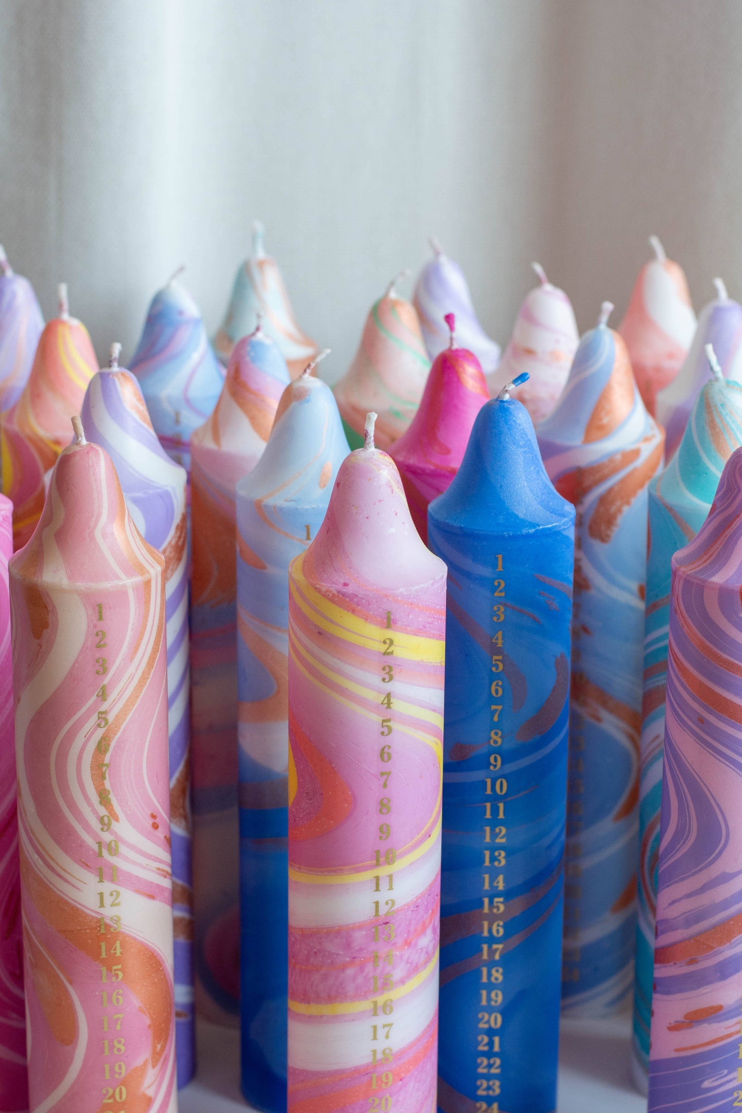 Advent Candle, Christmas Calendar - Pink Marble