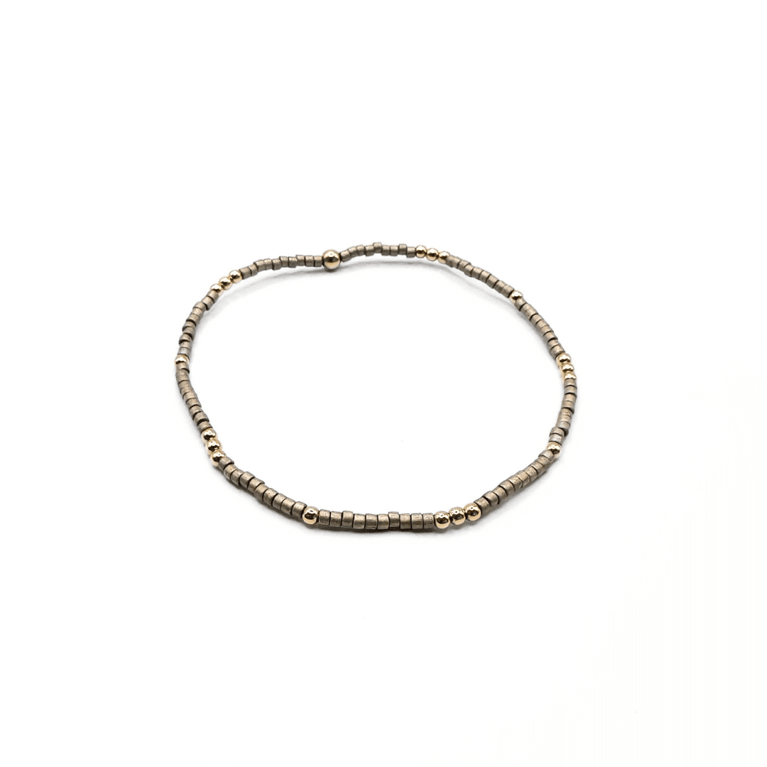 Newport - Pewter + Gold Waterproof Bracelet