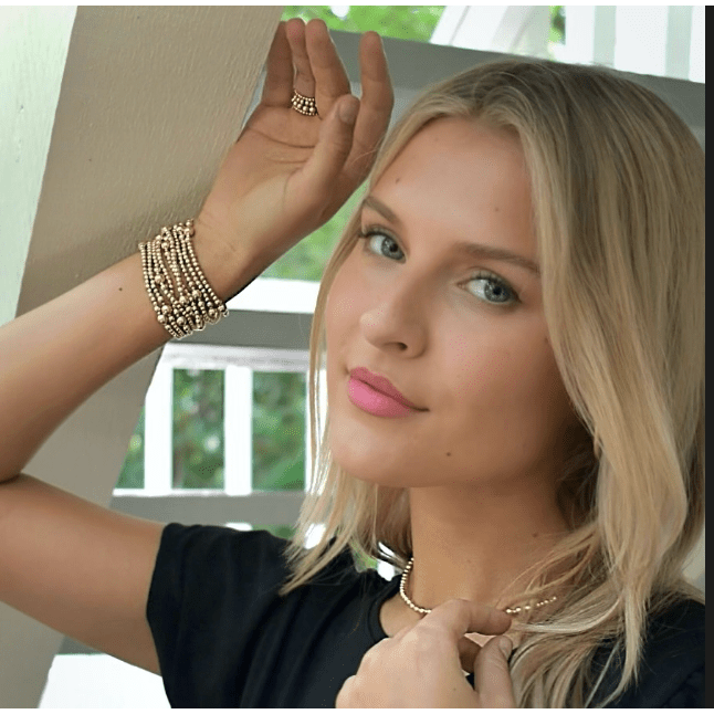 The Nantucket Collection 4*6 14k Gold- Filled Beaded Bracelet: 6.5"
