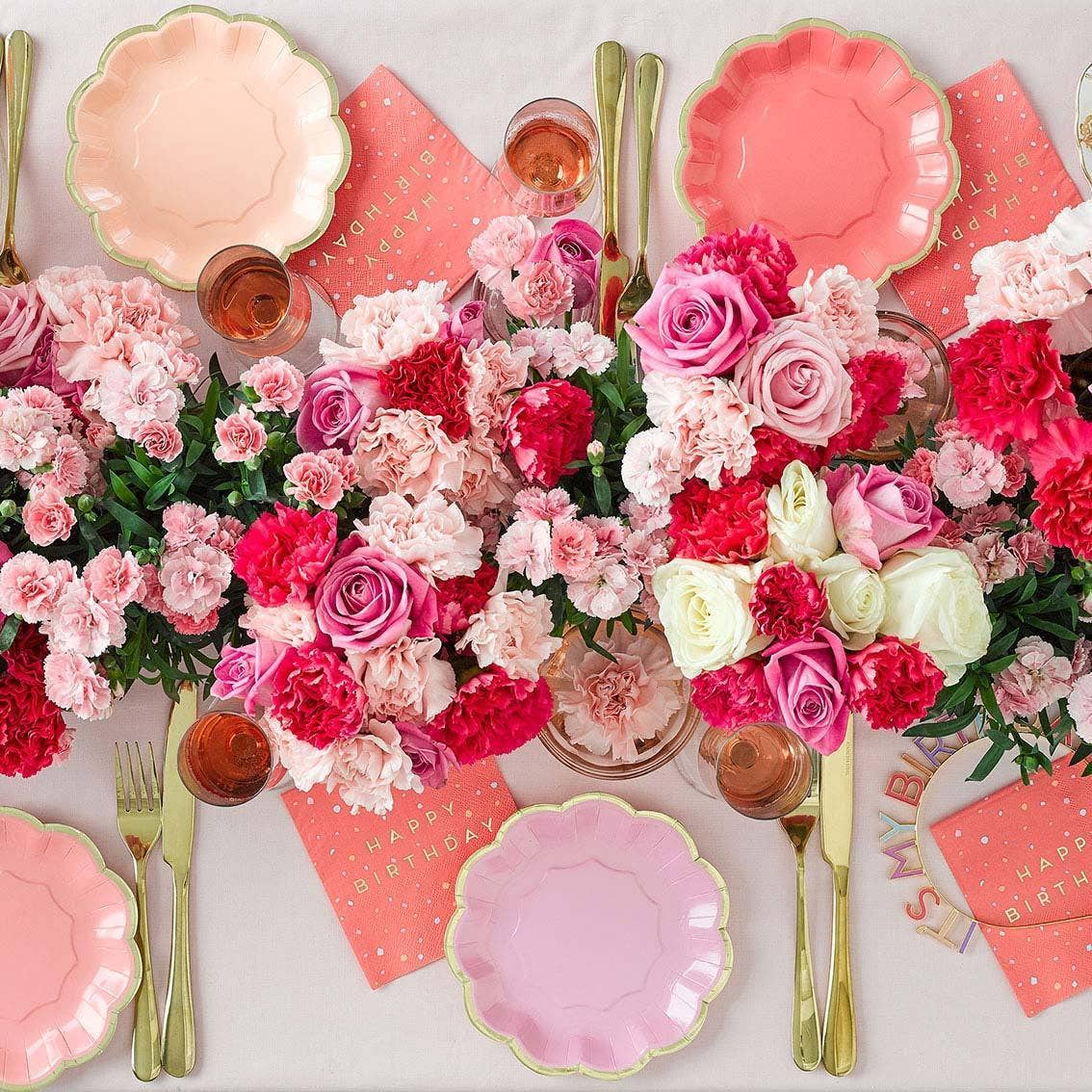 Rose Pink & Gold Birthday Candles