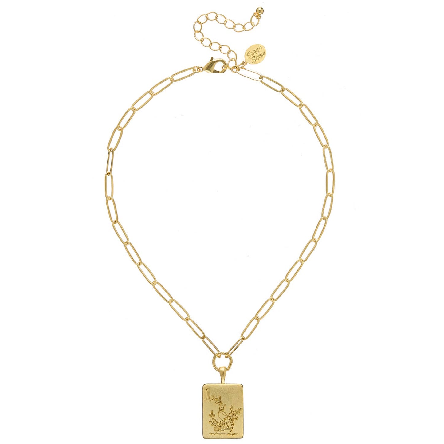 Bird Bam Mahjong Paperclip Necklace