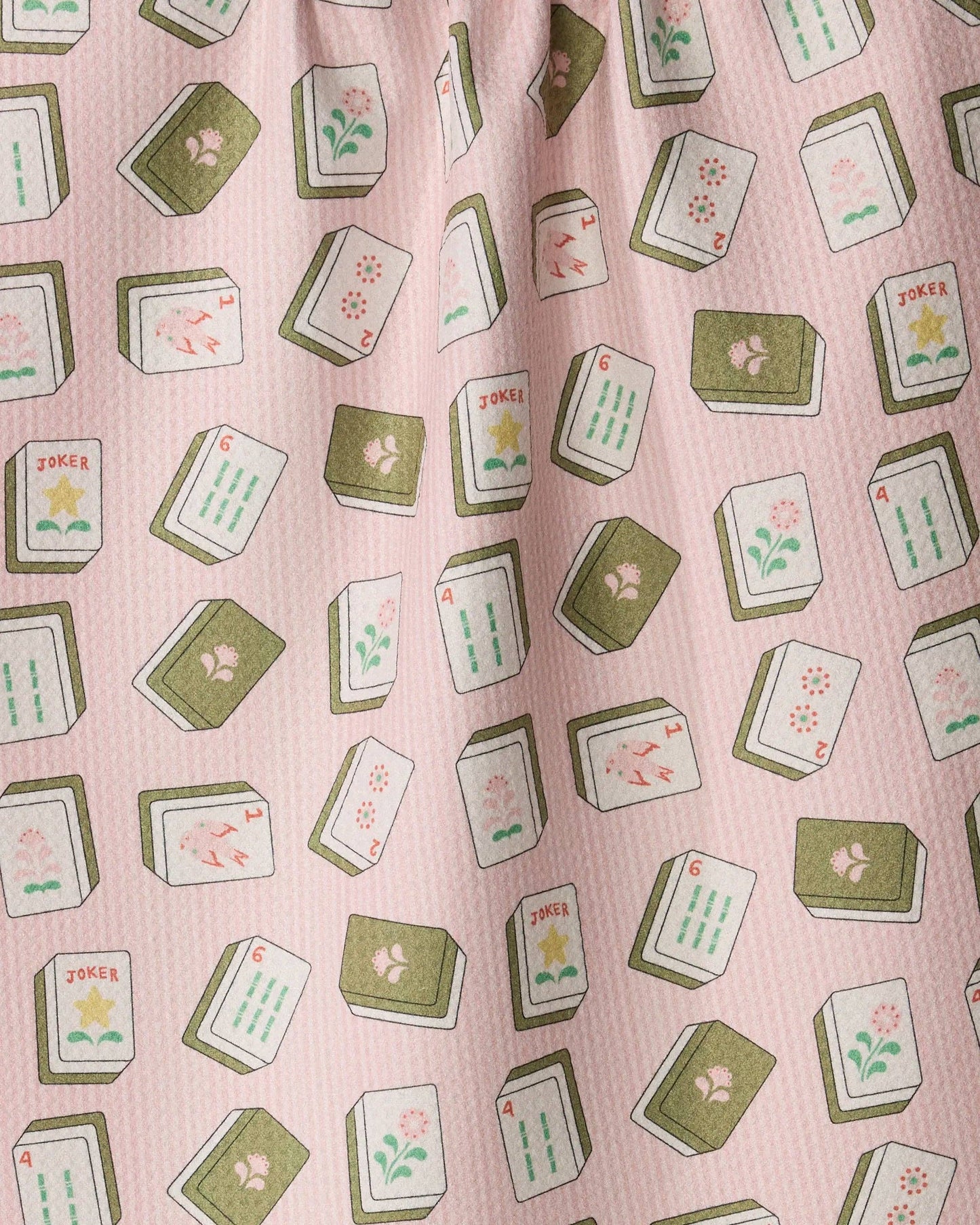 Flower Tiles Tea Towel - Mahjong: Green