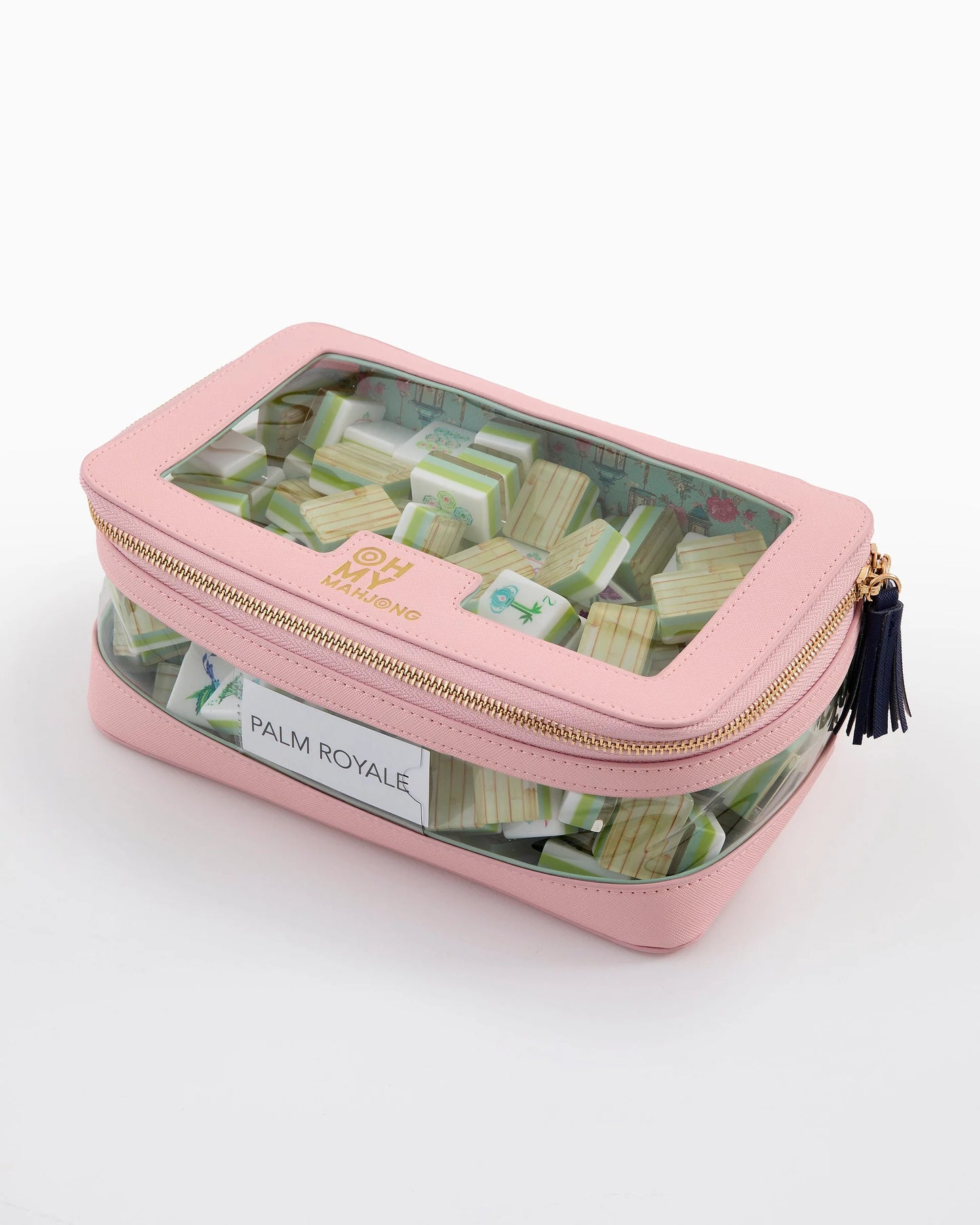 Mahjong Tile Storage Bag - Light Pink