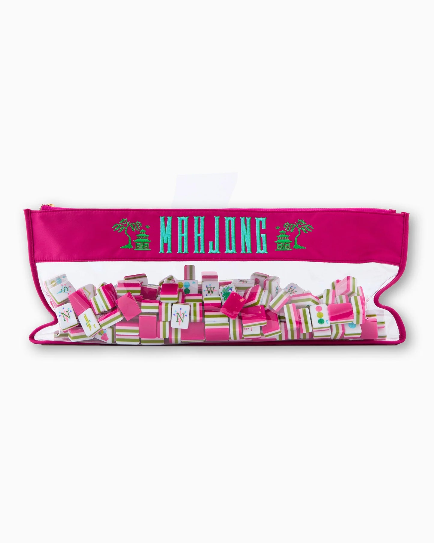 Mahjong Bag - Magenta Pagoda