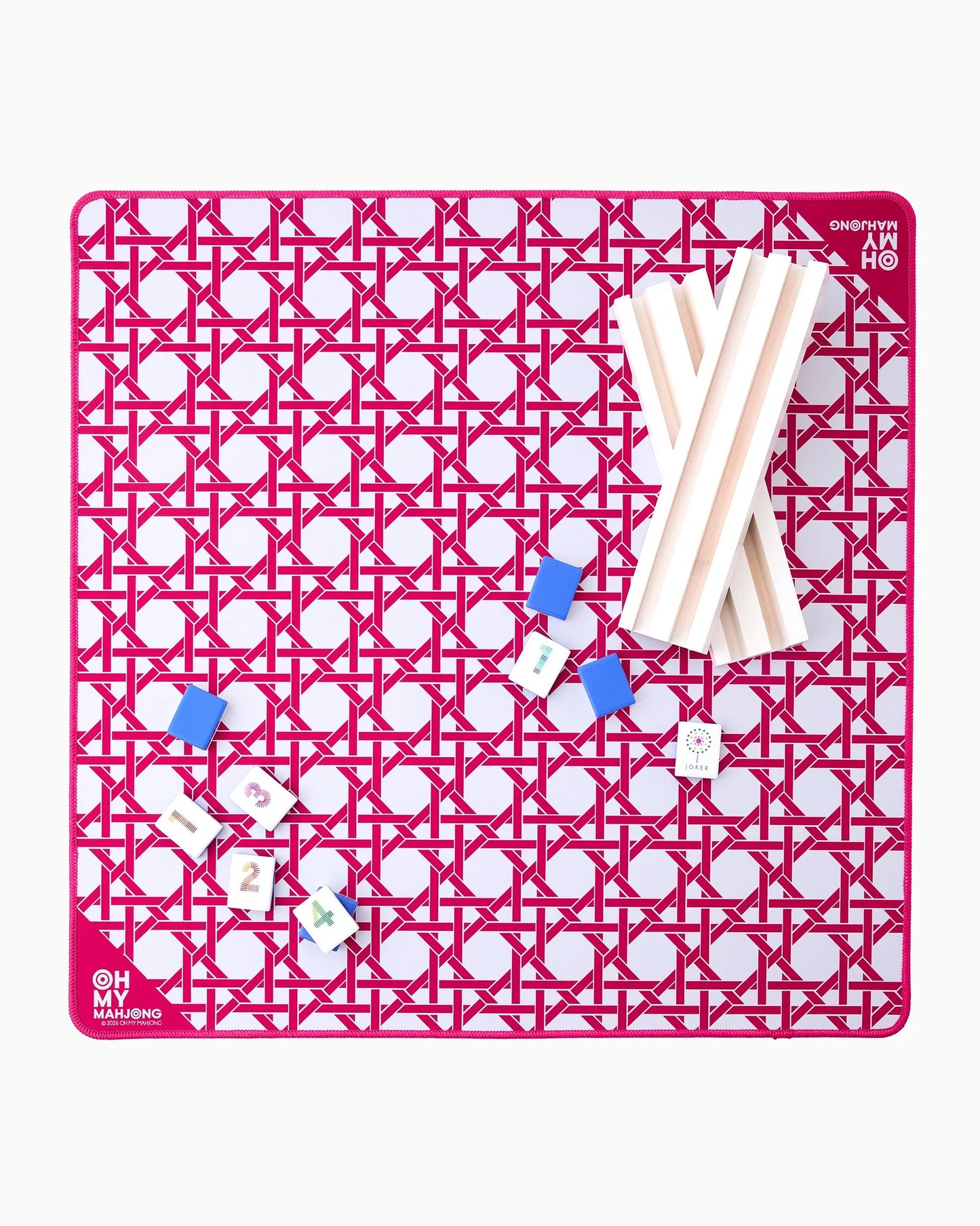 Mahjong Mat - Mini Pink Cane