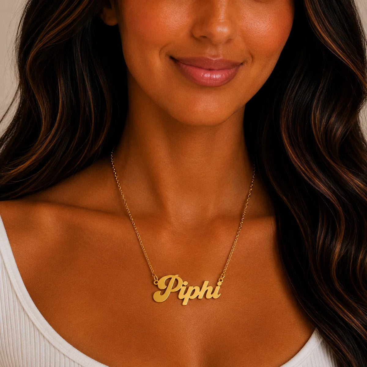 Pi Phi Retro Gold Necklace