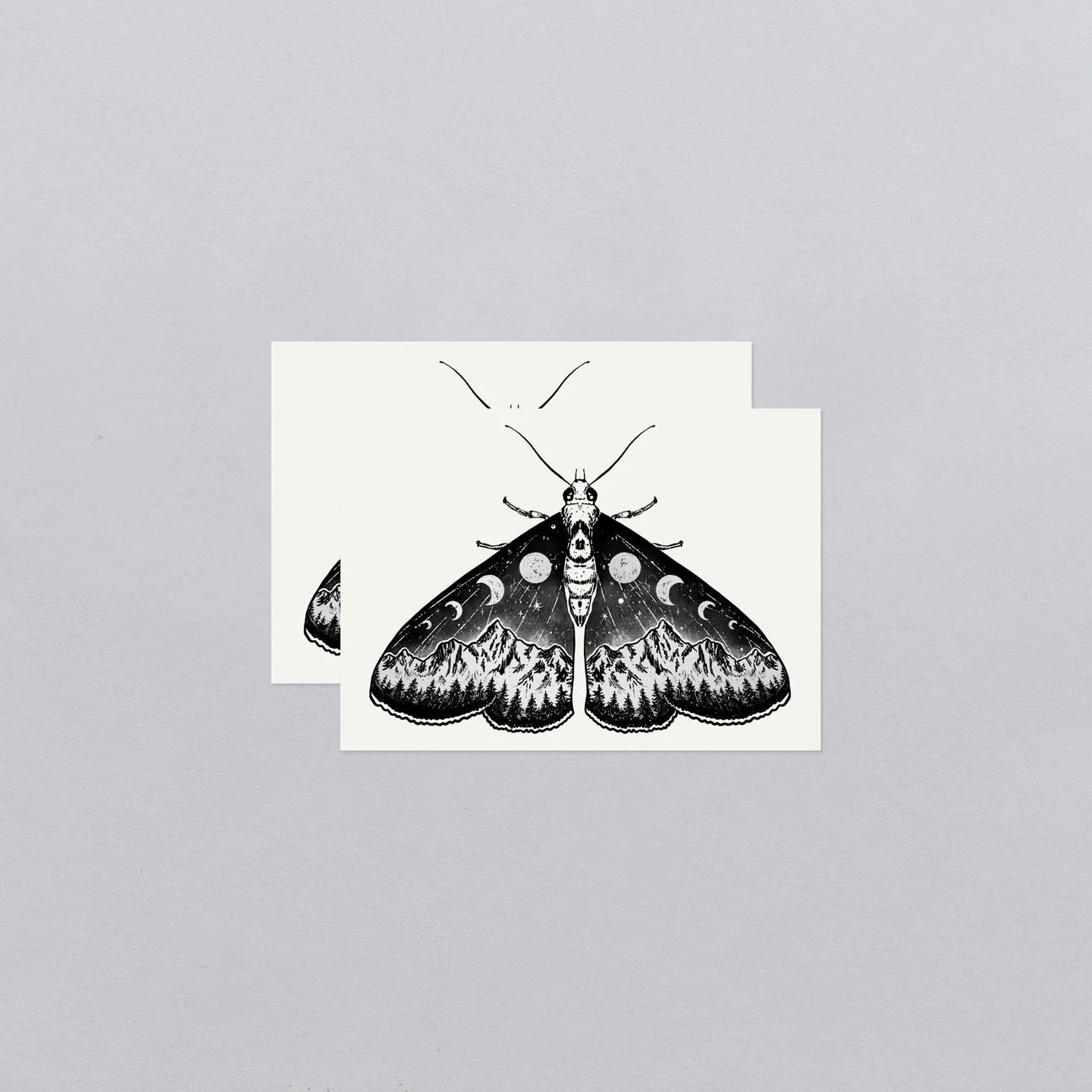 Mystic Moth Tattoo - Set of 2