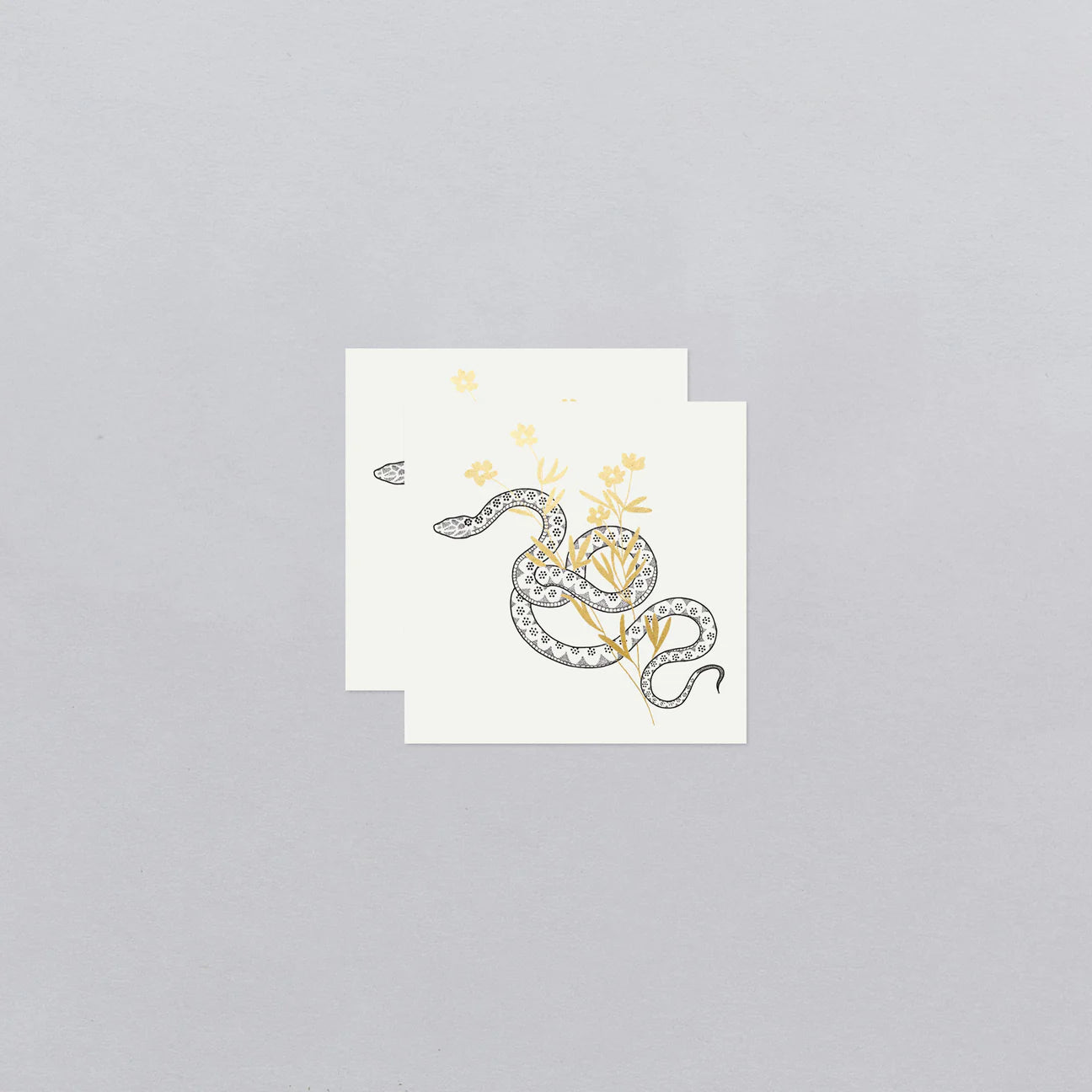 Twisty Snake Flowers Tattoo - Set of 2