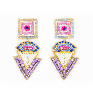 Beth Ladd Collections - Bay Street Earrings in Shades of Purple and Blue