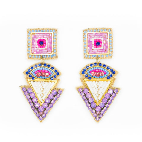Beth Ladd Collections - Bay Street Earrings in Shades of Purple and Blue
