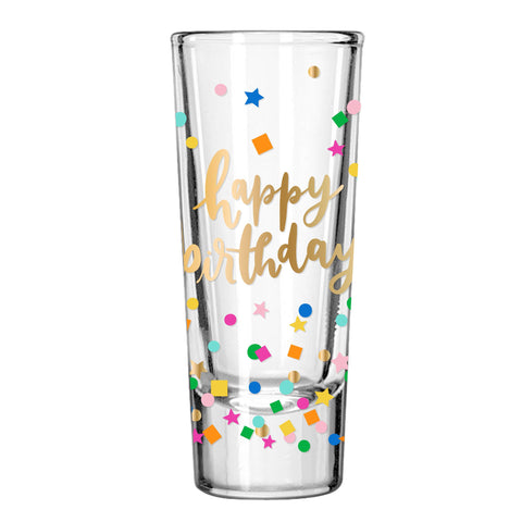 Happy Birthday Tall Shot Glass