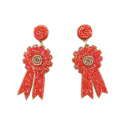 Beth Ladd Collections - Derby Ribbon Earrings in Red