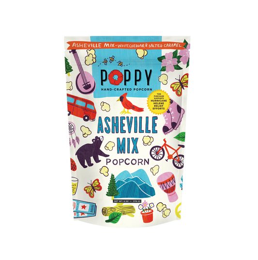 Poppy Hand-Crafted Popcorn - Asheville Mix Artist Bag Popcorn