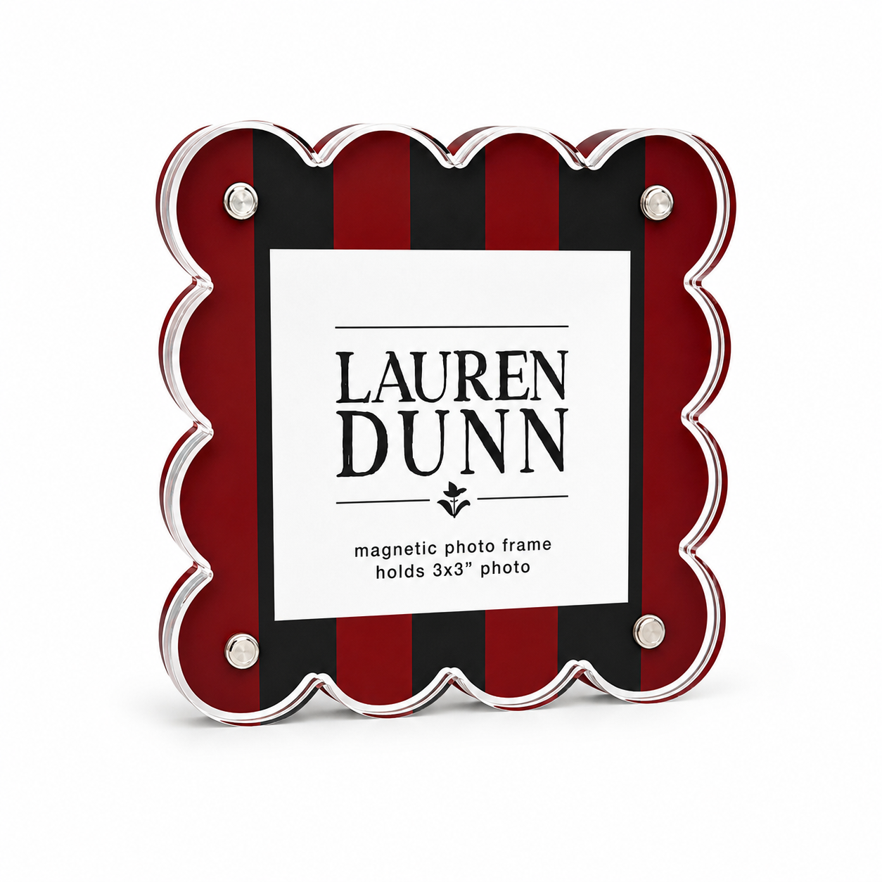Garnet & Black Stripe Scallop Frame