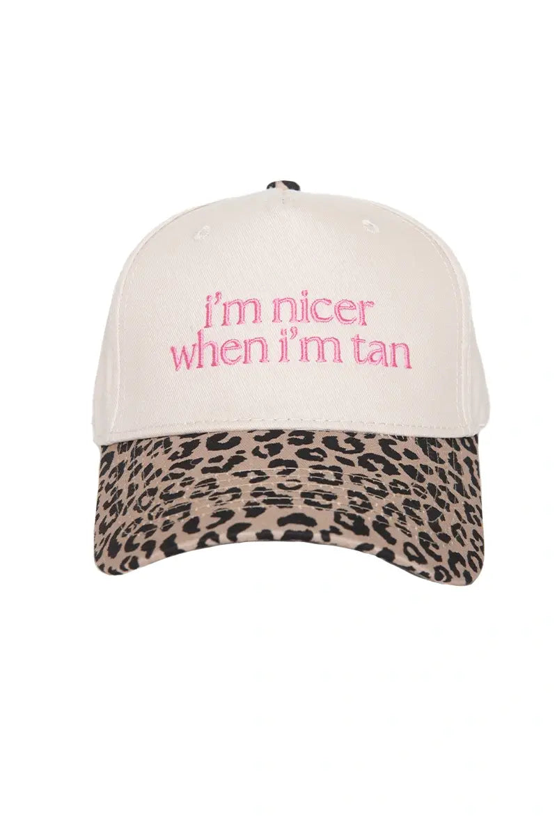 I'm Nicer When I'm Tan Hat - Pink Stripe