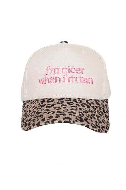 I'm Nicer When I'm Tan Hat - Pink Stripe