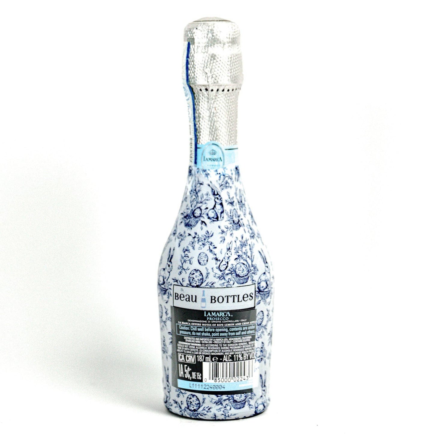 Beau Bottles Blue Easter Bunny Toile- MINI Prosecco Collection - Six Pack