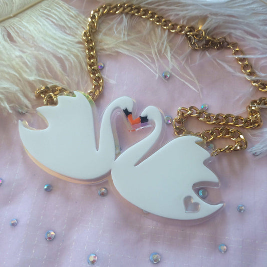 Swans In Love Necklace (missing beak)