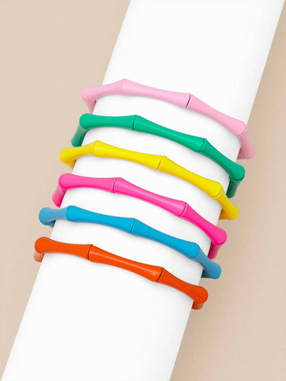 Enamel Bamboo Bracelet - Black