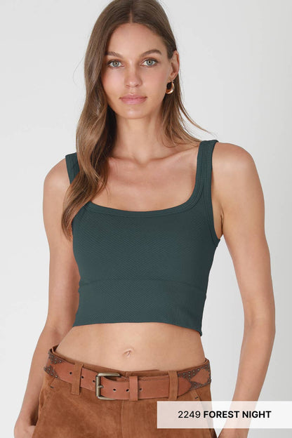 Chevron Ribbed Crop Top: Icy PInk
