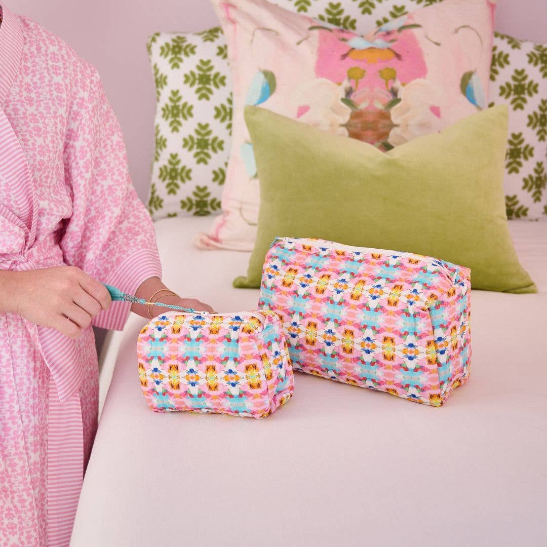Sumner Pink Small Cosmetic Bag - Thumbnail 4