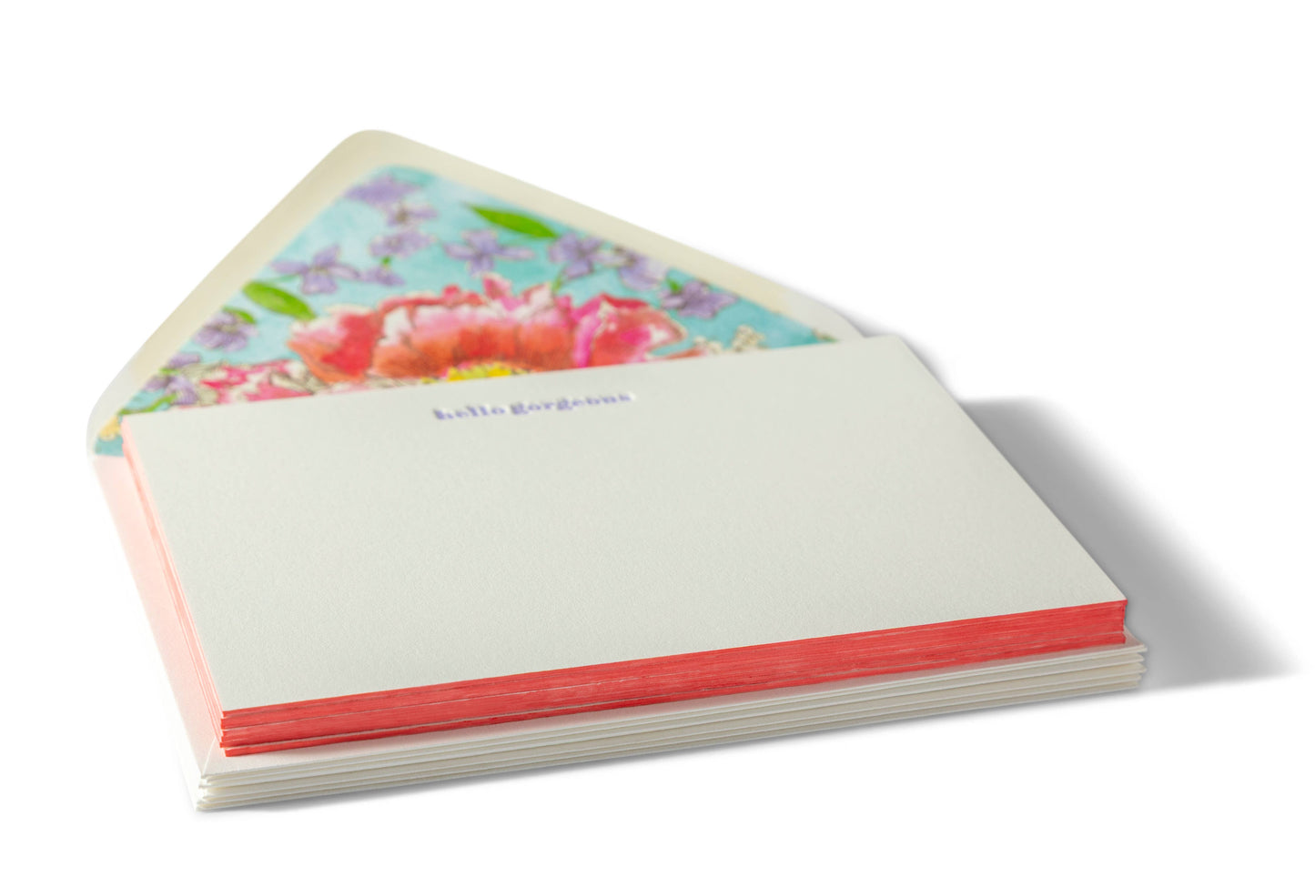 Hello Gorgeous Letterpress Flat Notecards