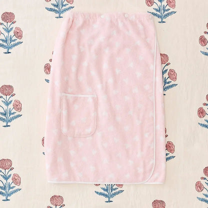 Weezie Towel Wrap - Tossed Pink Hearts