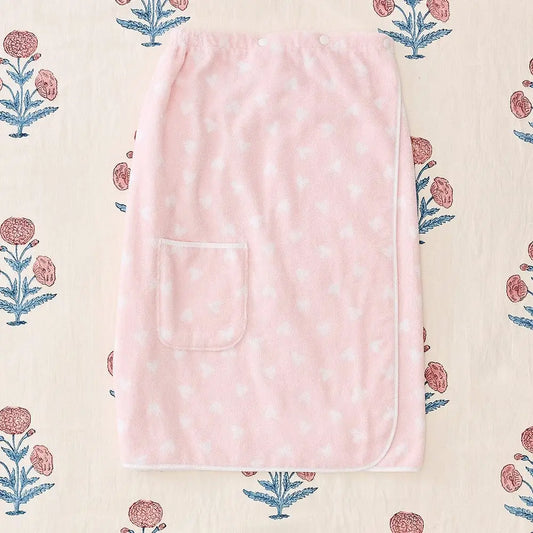Weezie Towel Wrap - Tossed Pink Hearts