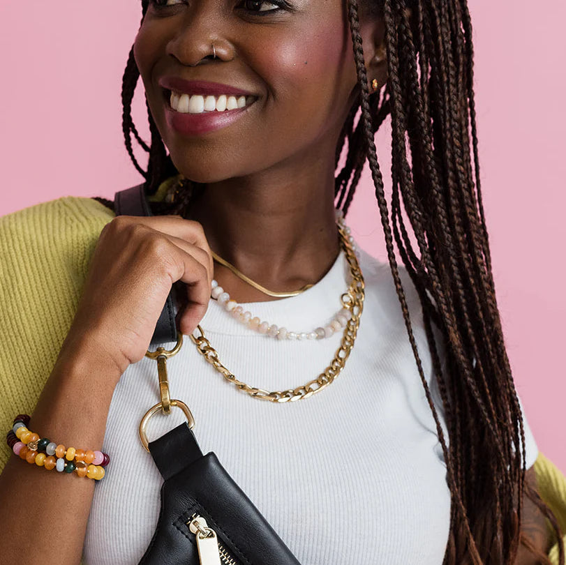 Bold Stone Necklace | Mist & Pearl